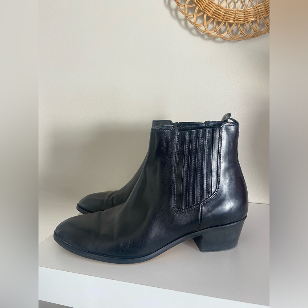 Black leather boots